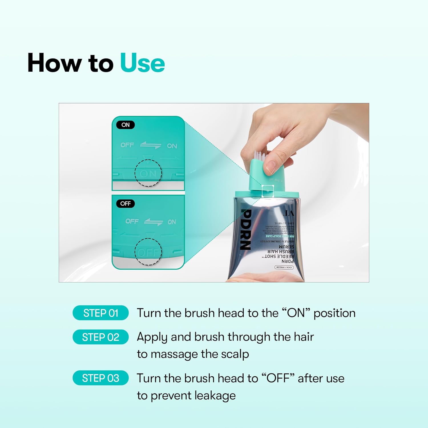 PDRN Reedle Shot Brush Hair Serum